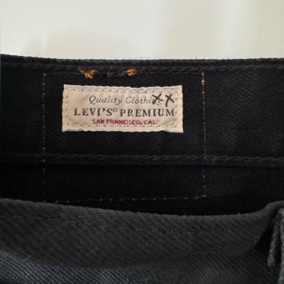 Levi’s 501 Wax Coated Straight Leg 💯% cotton Posh Party Black Women’s size 27 - Picture 9 of 15